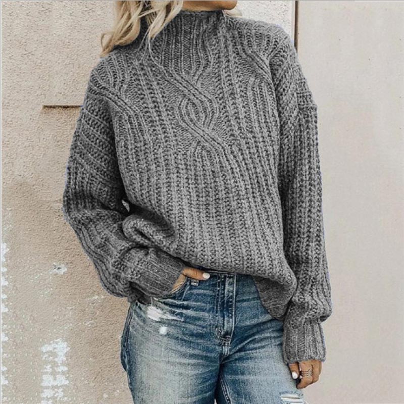 Women's Chunky Knit Mock Neck Sweater | Winter