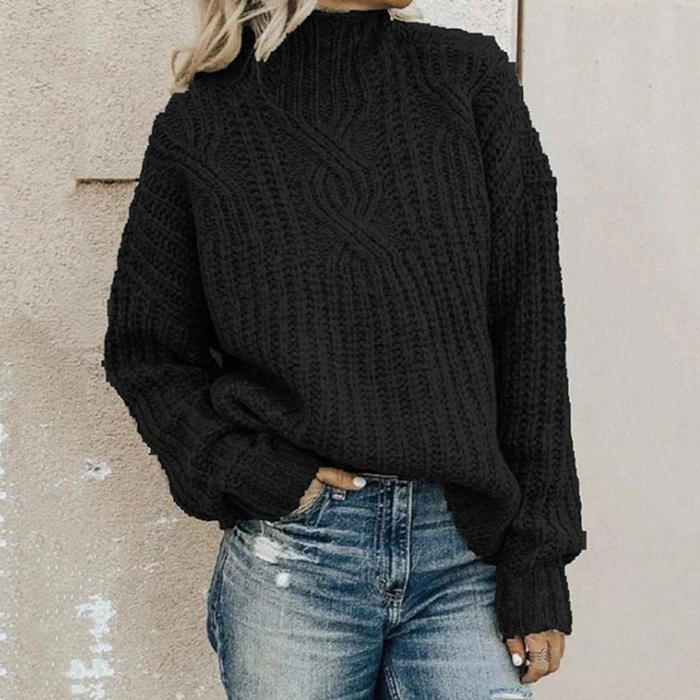 Women's Chunky Knit Mock Neck Sweater | Winter