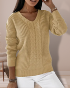 Women's V-Neck Knit Sweater | Winter