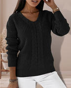 Women's V-Neck Knit Sweater | Winter