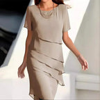 Women's Tiered Short Sleeves Dress | Midi