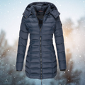 Women's Long Quilted Zip Up Winter Jacket | Hooded