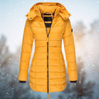 Women's Long Quilted Zip Up Winter Jacket | Hooded