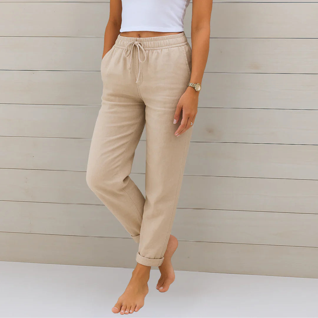 Women's Slim Fit Summer Trousers | Drawstring