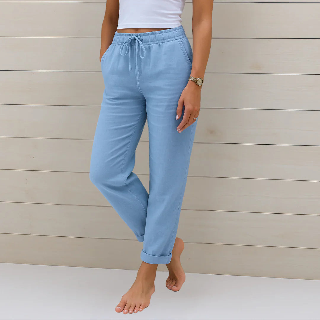 Women's Slim Fit Summer Trousers | Drawstring