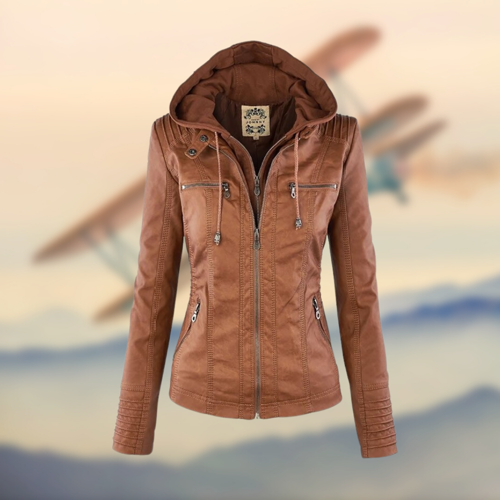 Women's Winter Zip Up Moto Jacket | Hooded