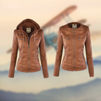 Women's Winter Zip Up Moto Jacket | Hooded
