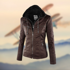 Women's Winter Zip Up Moto Jacket | Hooded