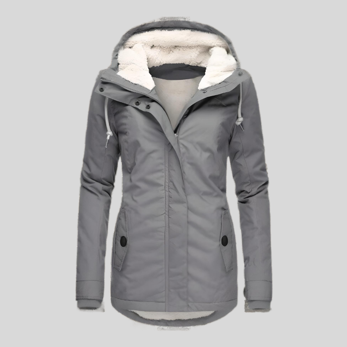 Women's Winter Long Zip Up Jacket | Hooded