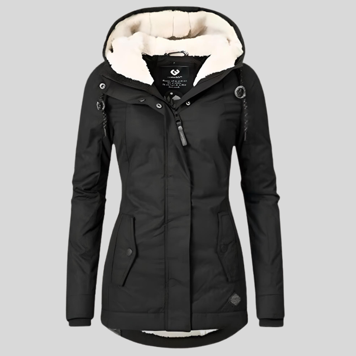 Women's Winter Long Zip Up Jacket | Hooded