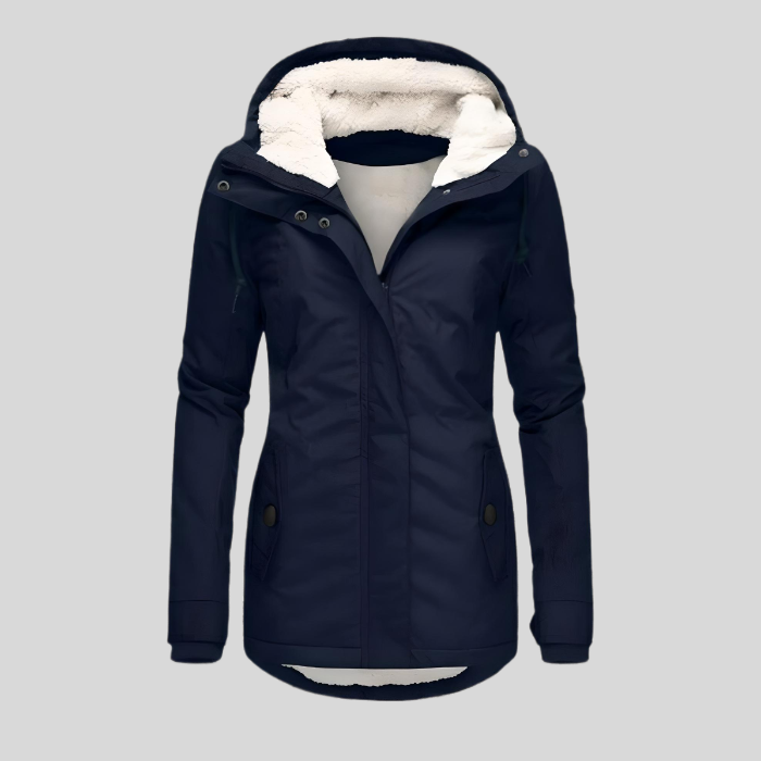 Women's Winter Long Zip Up Jacket | Hooded