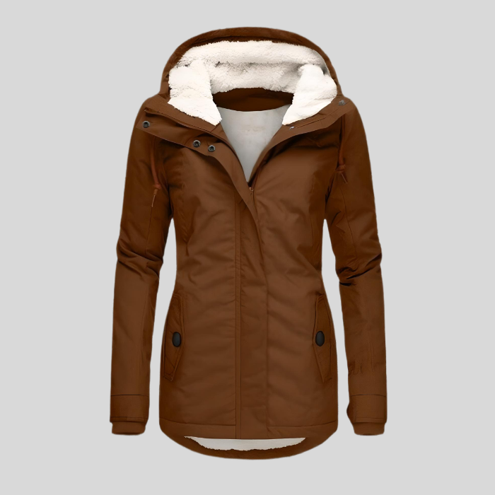 Women's Winter Long Zip Up Jacket | Hooded