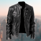 Men's Long Sleeve Winter Moto Jacket | Zip Up