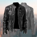 Men's Long Sleeve Winter Moto Jacket | Zip Up