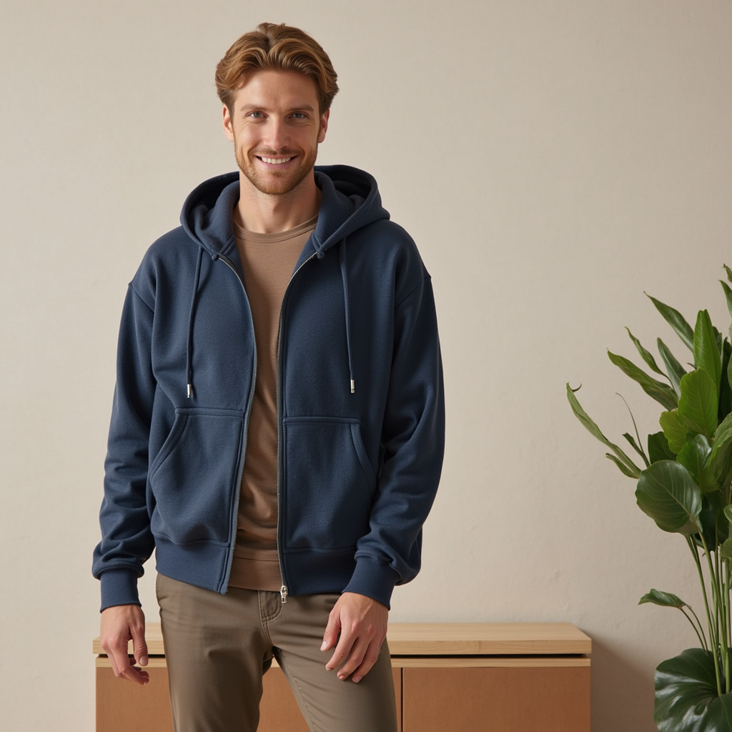 Men's Casual Zip Up Hoodie | Pockets