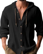 Men's Casual Summer Hooded Jacket | Button Up