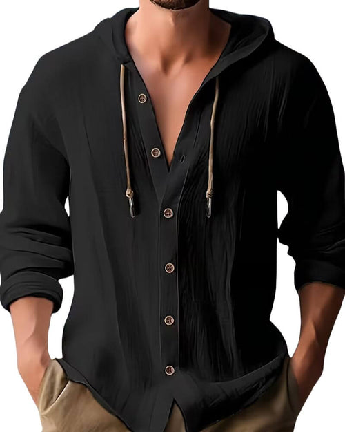 Men's Casual Summer Hooded Jacket | Button Up