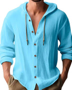 Men's Casual Summer Hooded Jacket | Button Up