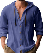 Men's Casual Summer Hooded Jacket | Button Up