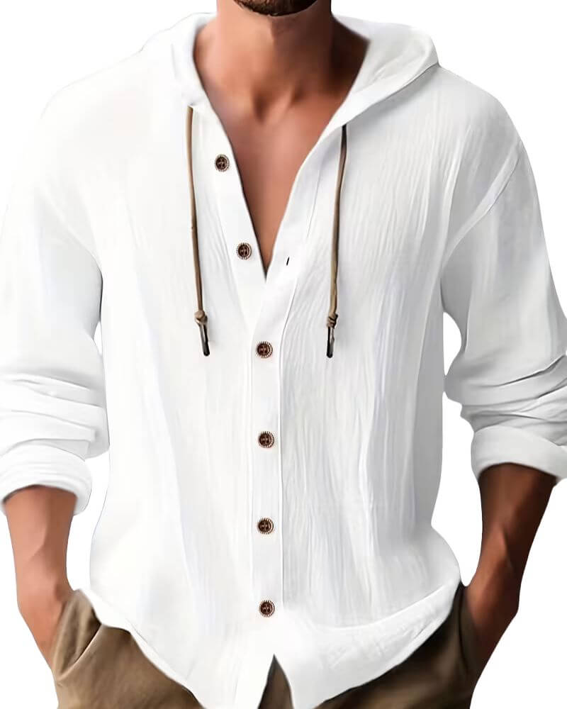 Men's Casual Summer Hooded Jacket | Button Up
