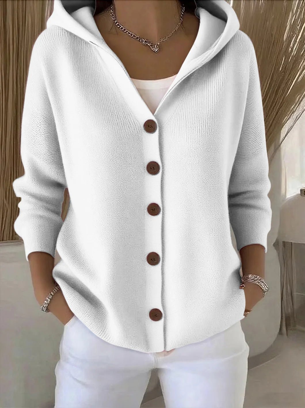 Women’s Long-Sleeve Button Front Cardigan | Hooded