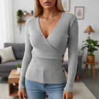 Women’s Ribbed Wrap Sweater | Fitted