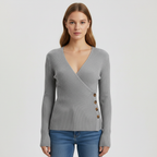 Women’s Ribbed Wrap Sweater | Fitted
