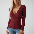 Women’s Ribbed Wrap Sweater | Fitted