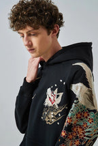 Men's Streetwear Oversized Black Hoodie | Graphic