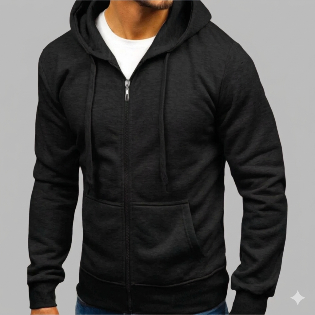 Men’s Plain Winter Zip Up Hoodie | Gym