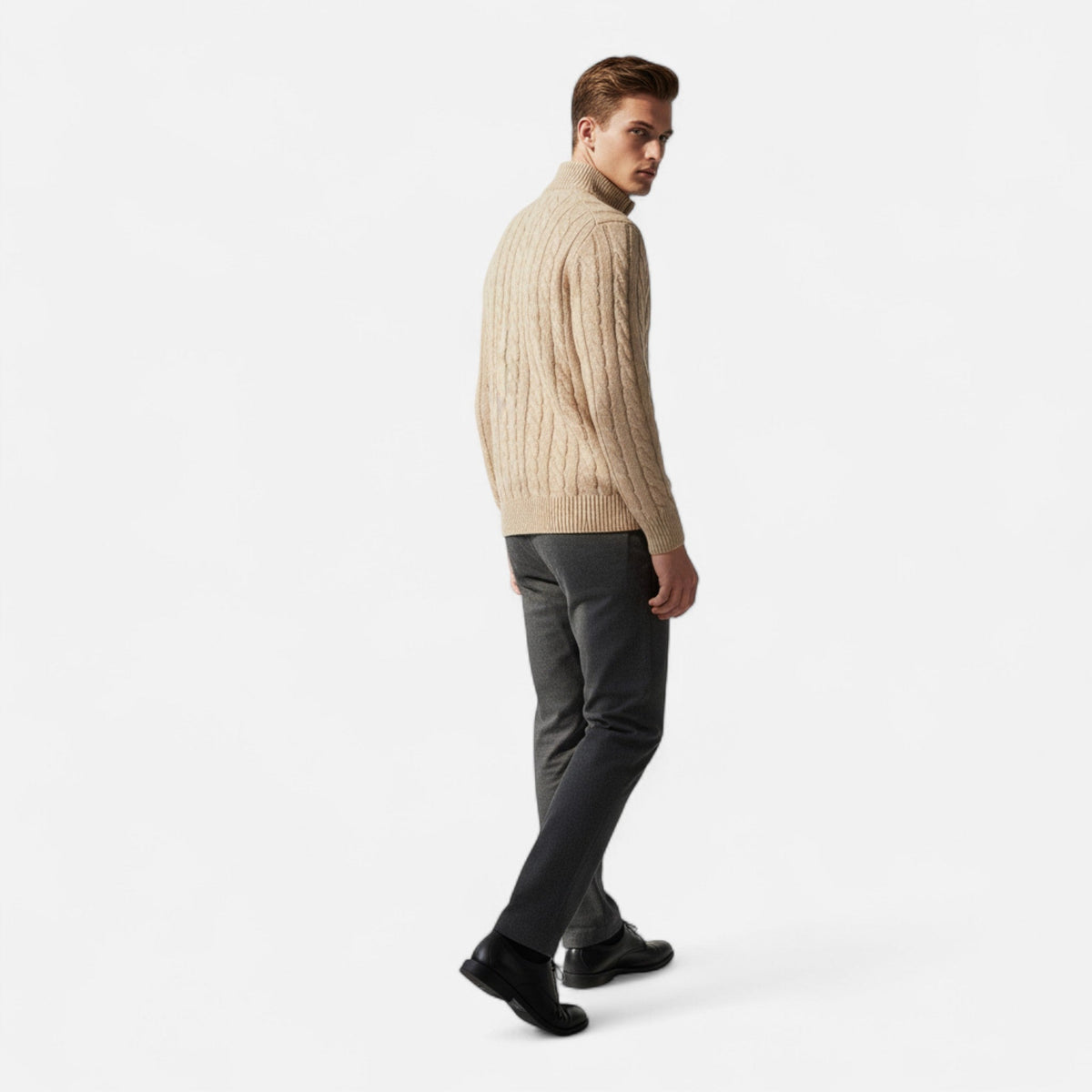 Men’s Winter Knit Quarter Zip Sweater | Long Sleeve