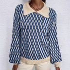 Women’s Relaxed Printed Knit Sweater | Collared