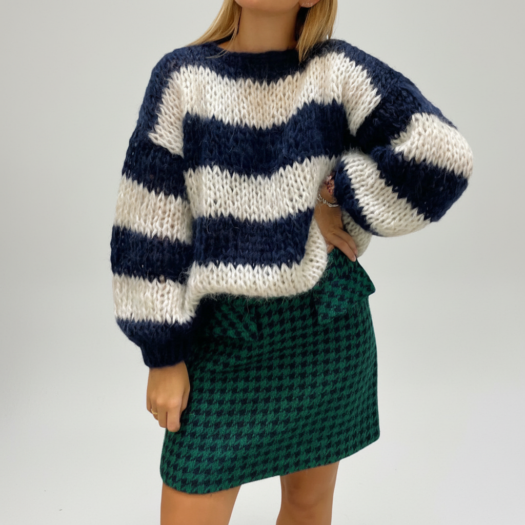 Women’s Chunky Knit Sweater | Wide Stripes