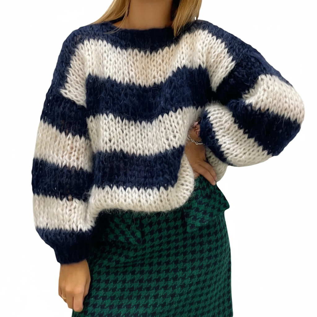 Women’s Chunky Knit Sweater | Wide Stripes