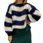Women’s Chunky Knit Sweater | Wide Stripes