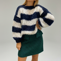 Women’s Chunky Knit Sweater | Wide Stripes