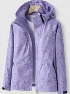 Women's Stylish Hooded Rain Jacket | Tropical Print