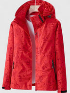 Women's Stylish Hooded Rain Jacket | Tropical Print