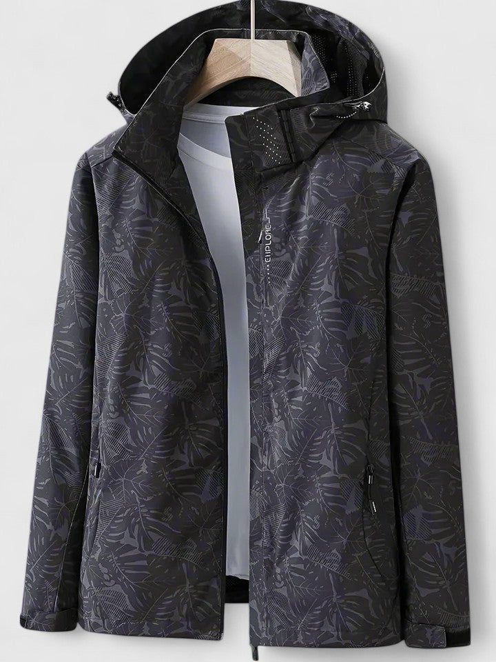 Women's Stylish Hooded Rain Jacket | Tropical Print