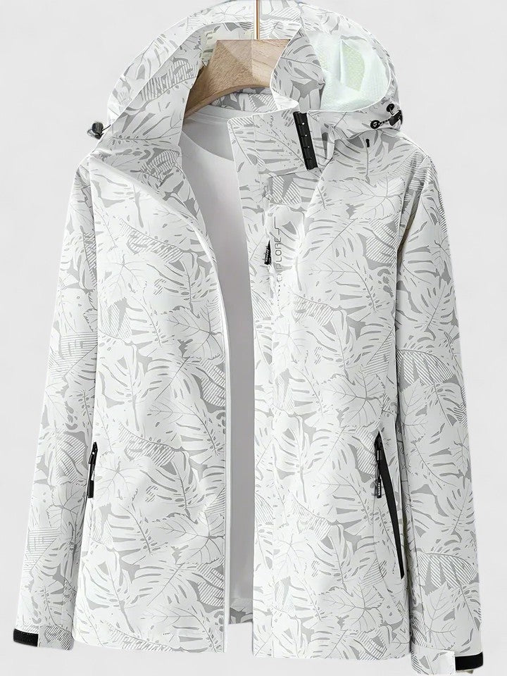Women's Stylish Hooded Rain Jacket | Tropical Print