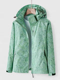 Women's Stylish Hooded Rain Jacket | Tropical Print