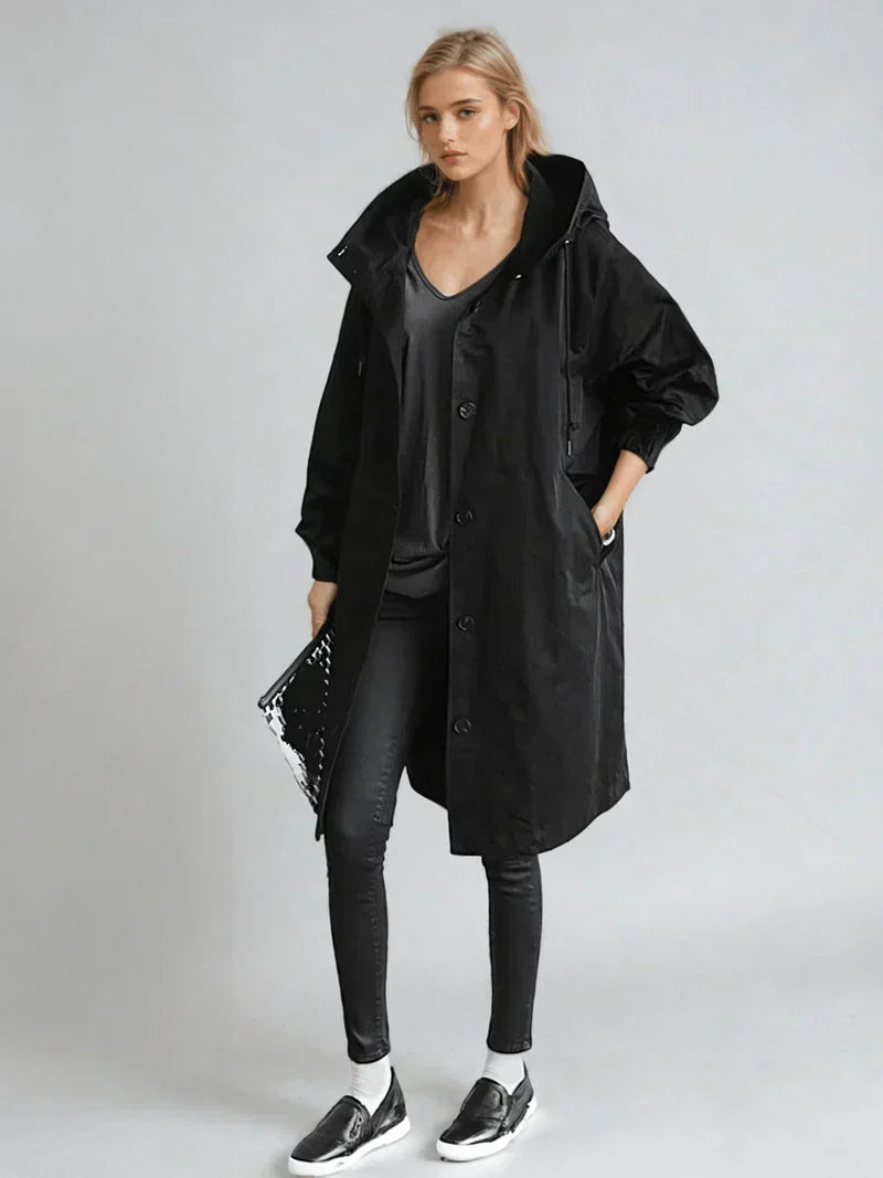 Women's Oversized Longline Trench Coat | Hooded