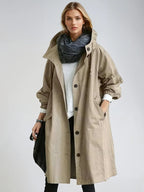Women's Oversized Longline Trench Coat | Hooded