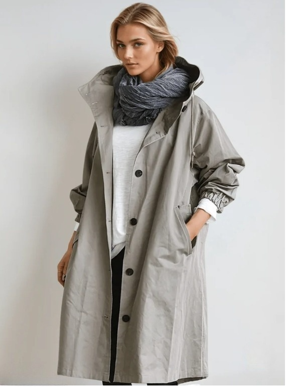 Women's Oversized Longline Trench Coat | Hooded
