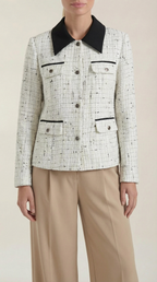 Women's Contrast Collar Jacket | Button Down