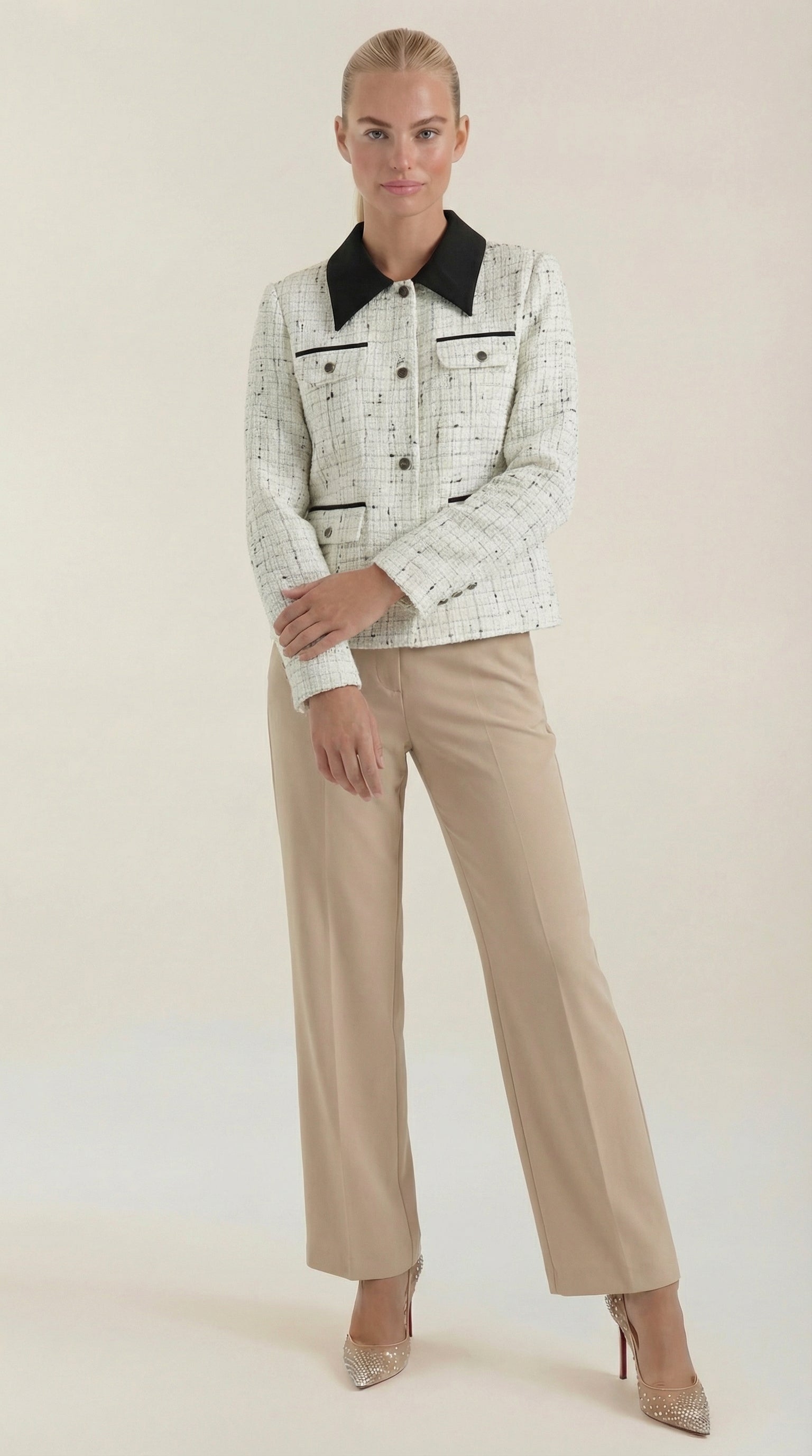 Women's Contrast Collar Jacket | Button Down