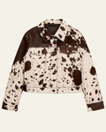 Women's Trucker Style Cow-Print Jacket | Stylish