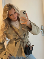 Women's Double Breasted Jacket | Waist Belt