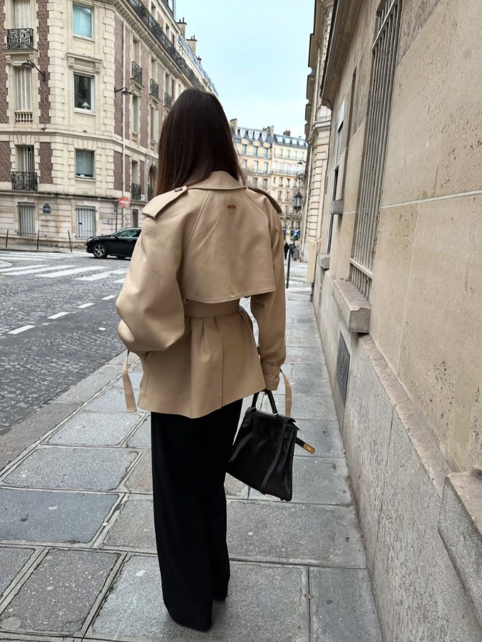Women's Double Breasted Jacket | Waist Belt