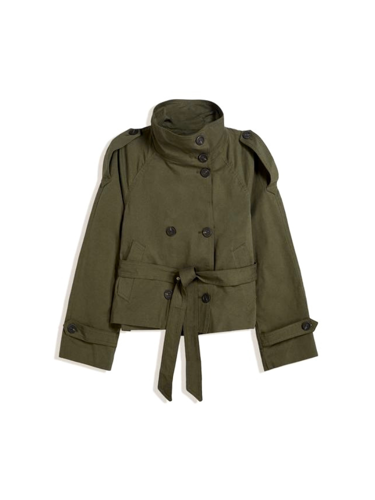 Women's Double Breasted Jacket | Waist Belt